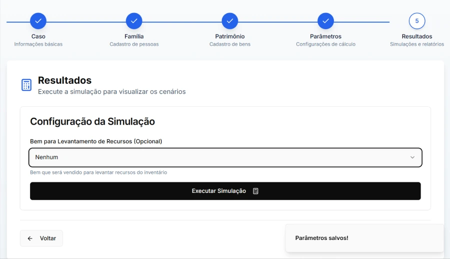 Simulação de venda de bem e ganho de capital — cálculo automático de IR no sistema de Holding